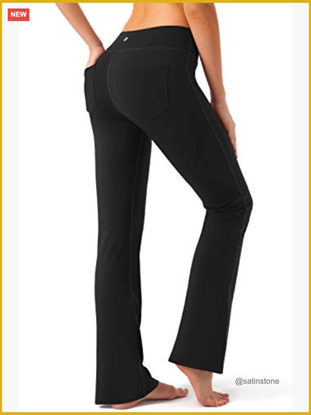 High Waist Bootcut Yoga Pants with Pockets 34 Inseam - Picture 2 of 7